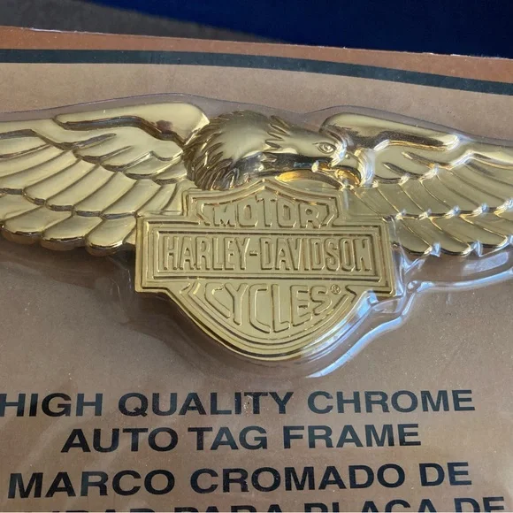 New Harley-Davidson Chrome License Plate Frame With New Harley License Plate - Picture 2 of 7